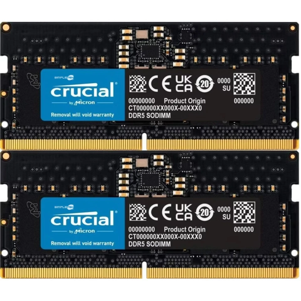 2 X DDR5 12GB (24GB Total) Crucial 5600MHz SODIMM Memory RAM Module - Image 4 of 4