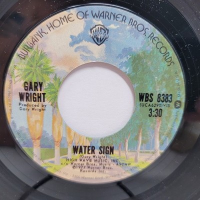 Gary Wright Water Sign / Empty Inside 7'' 45rpm EX Vinyl 70's Record 45