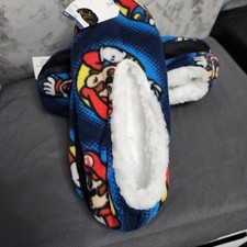 Zapatillas Super Mario Nintendo Adulto Casa Zapatos Sherpa Forrados Antideslizantes Azul Talla