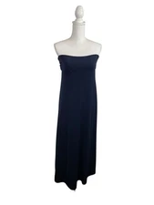 Bobeau Size Medium Navy Blue Strapless Midi Dress Or Maxi Skirt 2 In 1 Boho