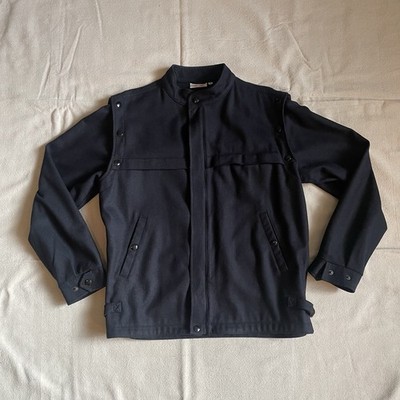 Kappa Sport Black Wool Mens Jacket Size 48 Full Zip Made in Italy
