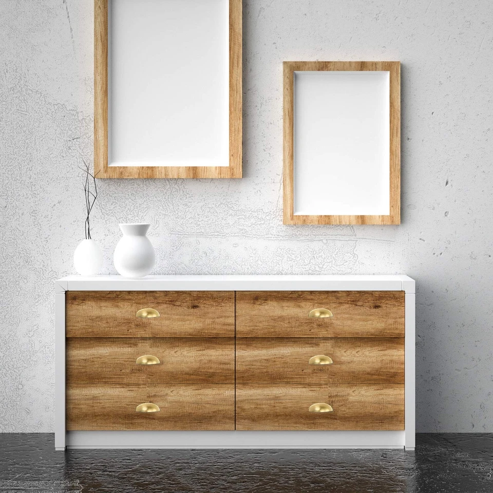 Paquete de 5 tiradores de taza de latón claro de 3 pulgadas Goldenwarm asas de gabinete de oro cepillado Foto 2 de 4