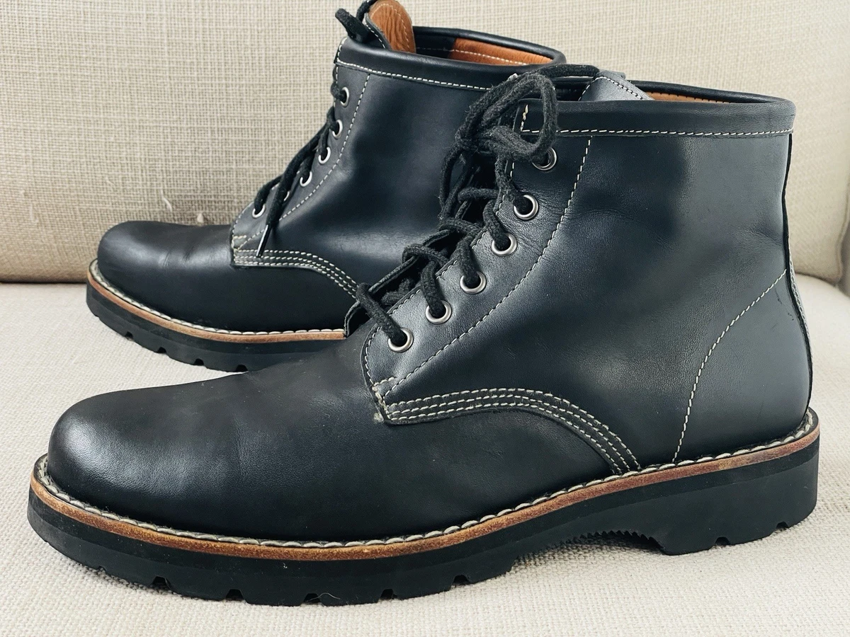 Roots Tuff Black Leather Moc Toe Lace Up Boots Men\'s 8 Black Made in Canada Roots Tuff Black Smooth Leather Hiking Boots, Made in Canada  main image 4