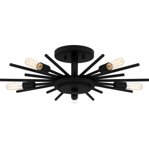 Quoizel Semi-Flush Mount 5-Light Semi-Flush Mount in Matte Black - Picture 1 of 5