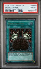 2005 YU-GI-OH! TLM-THE LOST MILLENNIUM 1ST ED-ULTIMATE RARE BRAIN CONTROL PSA 10