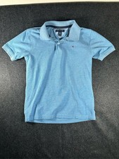Tommy Hilfiger Boys Blue Heather Polo Shirt Short Sleeve Logo Size M