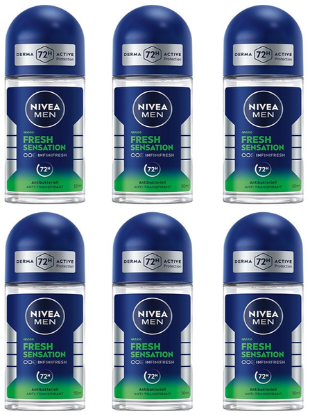 6X Nivea Men Fresh Sensation Deodorant Deo Roll-On Antitranspirant 72H Schutz-image