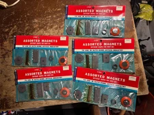 5 Vintage Oxwall Assorted Magnet Sets Auto Home Workshop NOS