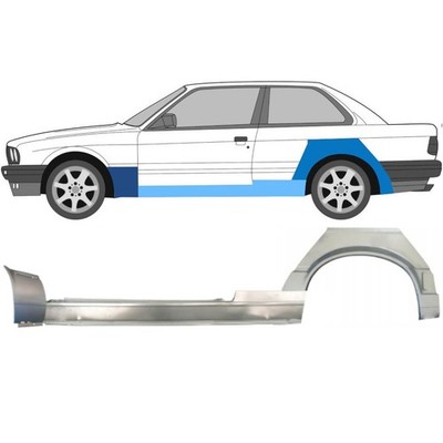 Für BMW 3er 3 E30 1987- 2 Tür 2x Kotflügel + Schweller Reparatur Blech / Links