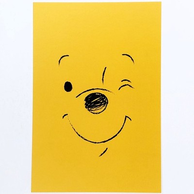 Winnie the Pooh Postcard Disney South Korea Exclusive Card Smile Yellow Wink 4x6