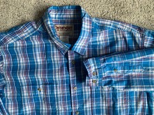 Wrangler Rugged Wear Mens XL Button Up Shirt Long Sleeve Plaid Work Shirt