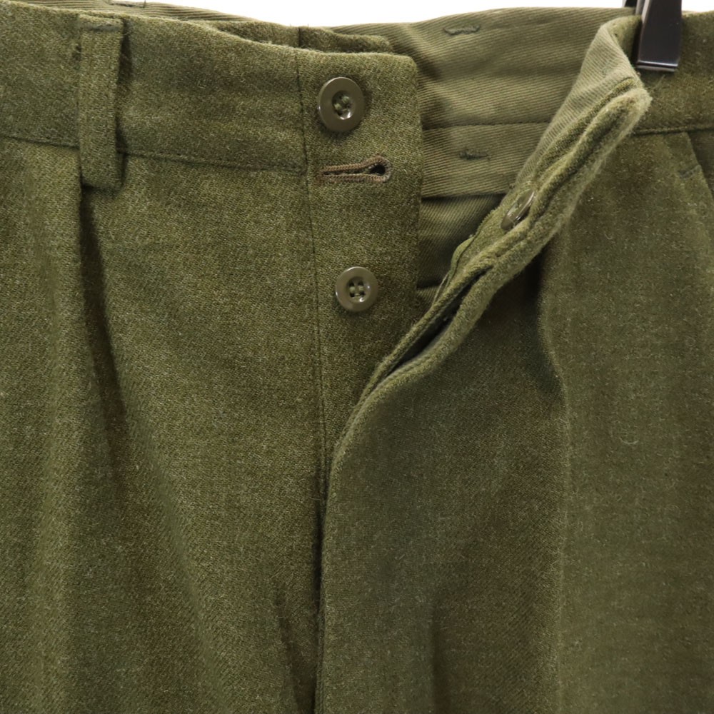 ノルウェー軍 60s Vintage Wool Blend Trouser Pants 46L green Dress