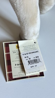 RARE Steiff FAO Schwarz AKC Mopsy PUG Dog Plush NWT Original STORE TAG MINT 2004