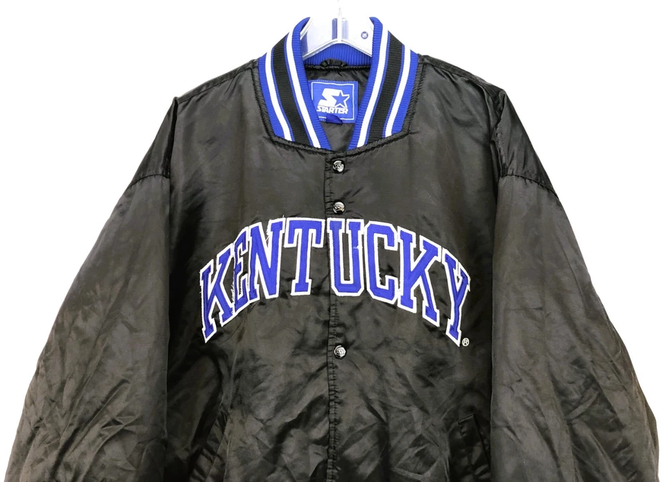 Chaqueta de satén negra vintage de los 90 Kentucky Wildcats Starter ~ talla XL Foto 2 de 4