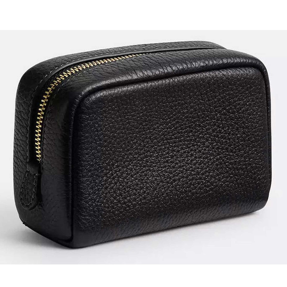 Coach Women's Pouch Wristlet Refined Pebbled Leather, Gold/Black