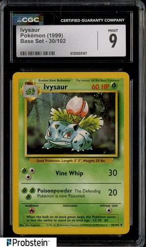 1999 Pokemon Base Set #30 Ivysaur CGC 9 MINT