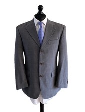 mens grey HUGO BOSS wool suit 40S 40 S Short W34 L31