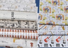 Geschenkpapier Musik Instrumente teilweise mit Golddruck Noten Klavier Orchester