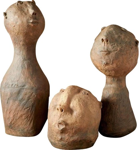 Joyful Java Rustic Resin Statue with Expressive Faces - Picture 6 of 6