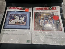 LOT OF (2) DIMENSIONS COUNTED CROSS STITCH HOLIDAY SNOWMAN