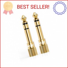 VCE 6.35mm Male to 3.5mm Female 1/4 inch to 1/8 inch 24K Stereo Audio Jack Adapt