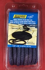 DOCK LINE DOUBLE BRAIDED NYLON ROPE 1/2" x 20' NAVY SEACHOICE 39861