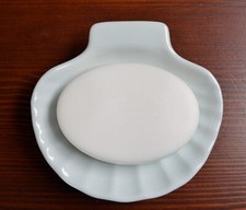Seifenschale, Seifenablage, Muschel, Porzellan, weiß, Retro, Bad, Küche 10 cm