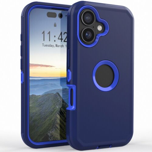 For Apple iPhone 16/pro/pro max/plus/16e 5G Shockproof Rubber Case Rugged Cover - Picture 45 of 84