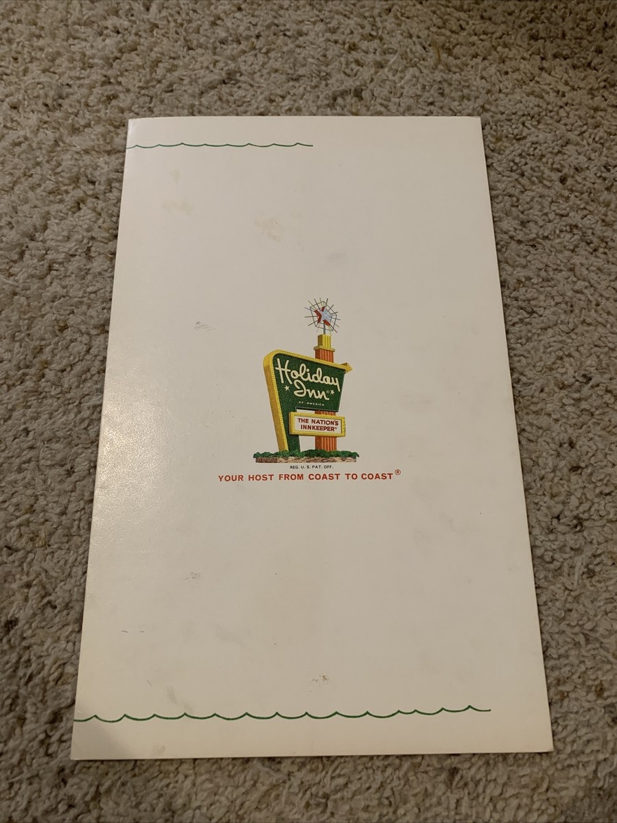 Vintage 1960s Holiday Inn Menu | eBay
