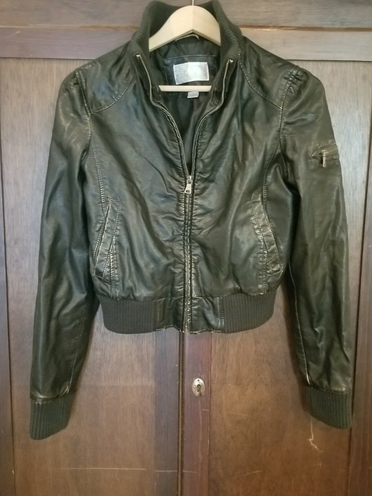 xhilaration faux leather bomber jacket