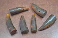 6 PCS AMBER HORN TOGGLE SEWING 2 HOLE BUTTONS CRAFT 2" #T-172