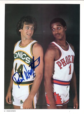 Paul Westphal NBA Seattle Super Sonics Hand Signed Autograph