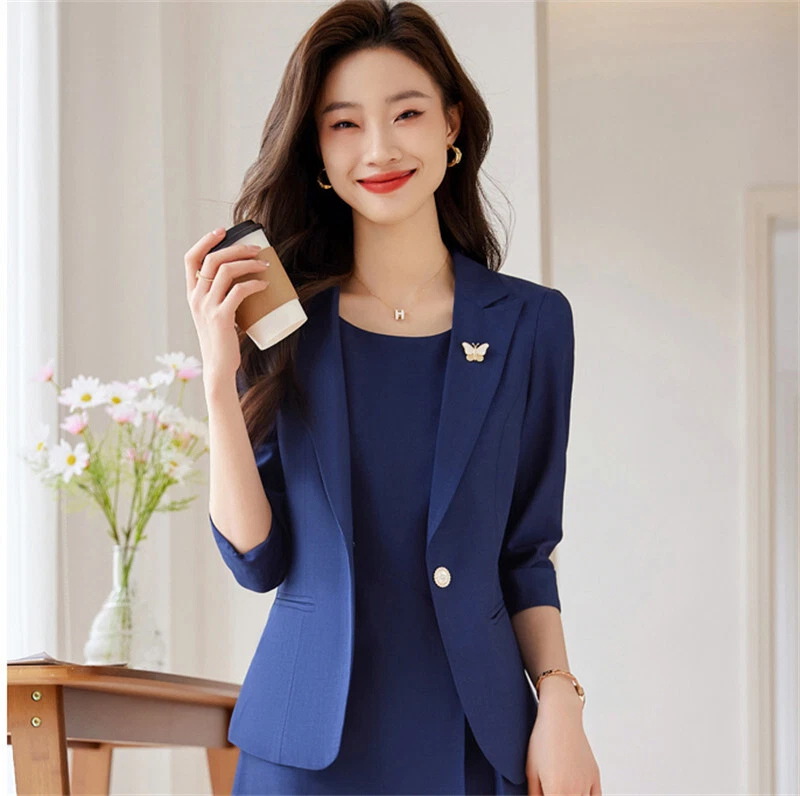 Fashion Business Formal Suit Women Spring Summer Elegant Lady Slim