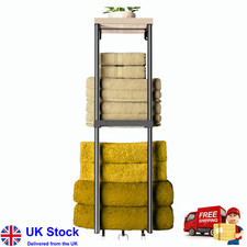 Towel Holder Rack Bathroom Storage Rack Wall Mounted Shelf Quality UK SALE