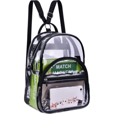 Clear Stadium Approved Backpack 10*3.1*8.5 Small Transparent Bag for Any Events