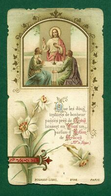  santino holy card Image Pious First Communion Record year 1909 Chrome