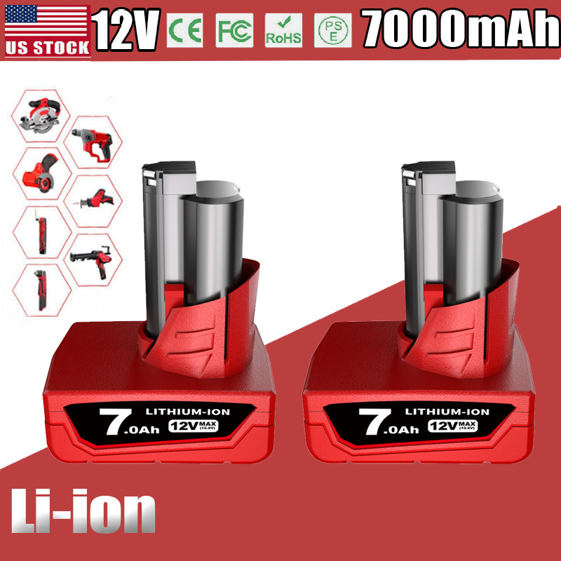 2Pack 7.0Ah For Milwaukee 48-11-2460 for M12 LITHIUM Extended Capacity Battery