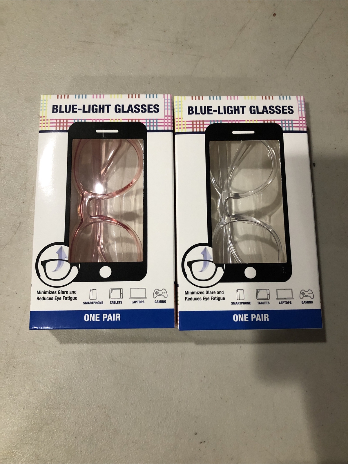 Pink and Clear Blue Light Blocking Glasses Set of 2-image