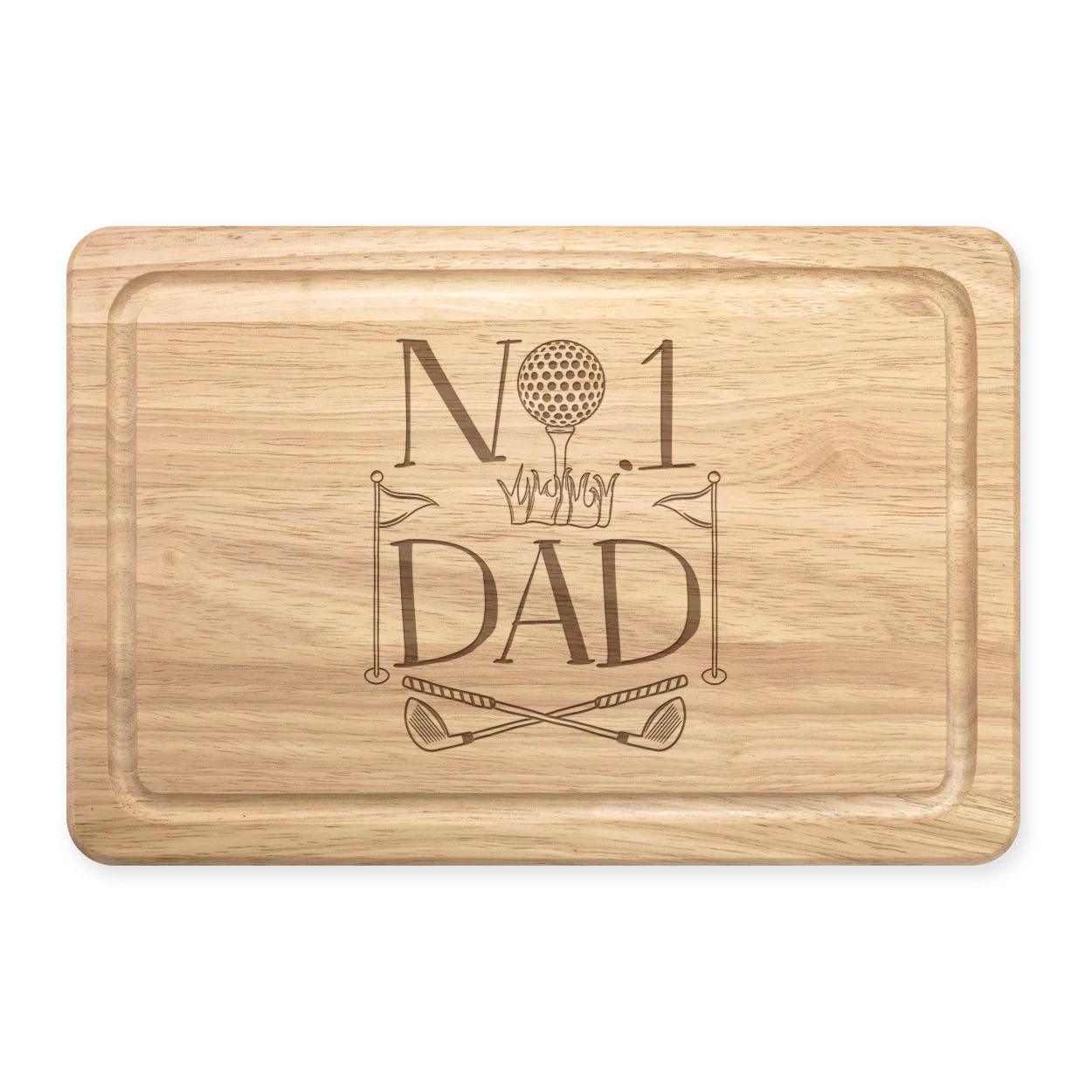 No.1 Dad Golf Rectangular Wooden Chopping Board - Funny Father's Day Gift Sport
