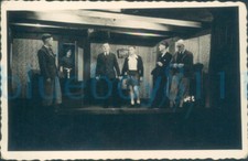 WW2 British POW Photo, Stalag 18A Prisoners Play Living room scene 3.5x2.2"
