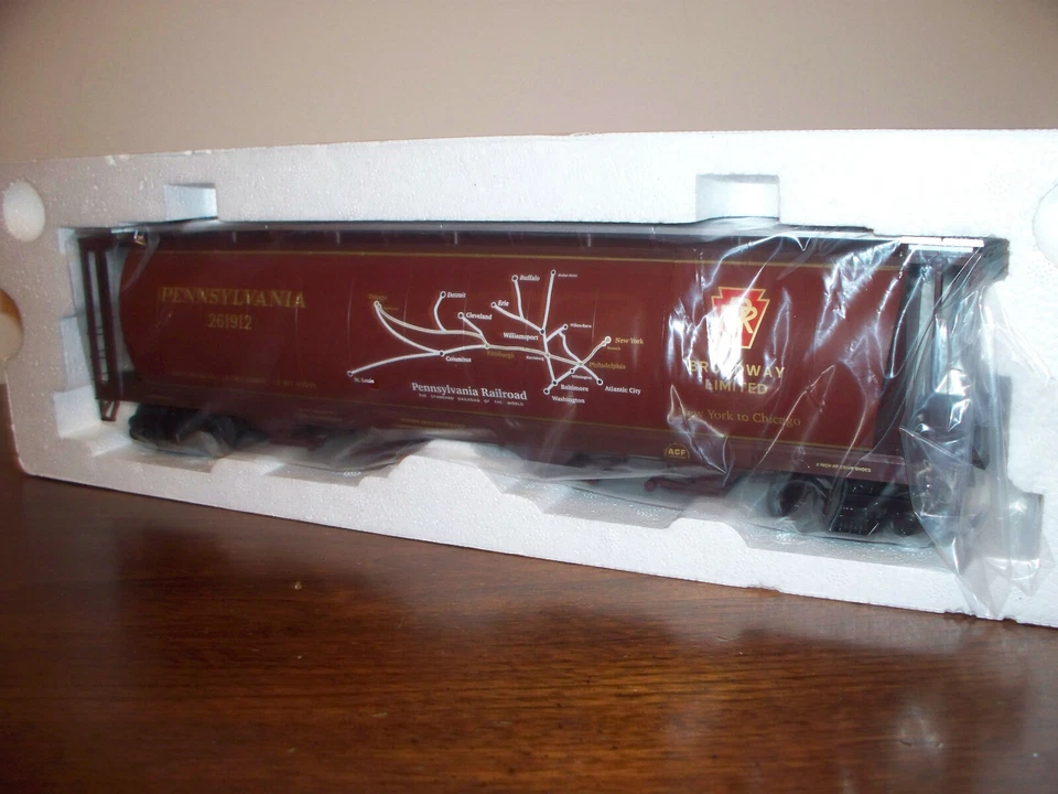 MTH PREMIER #20-97890 FERROCARRIL DE PENNSYLVANIA (MAPA) VAGÓN TOLVA CUBIERTO 100 TONELADAS Foto 3 de 4