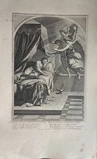 ENGRAVING 09 LIFE OF SAINT BRUNO EUSTACHE LE SUEUR GRAVE BY FRANCOIS CHAVUEAU 1660