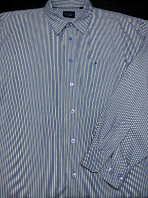 Tommy Bahama Mens Indigo Palms Button Front Long Sleeve Cotton Stripe Shirt L