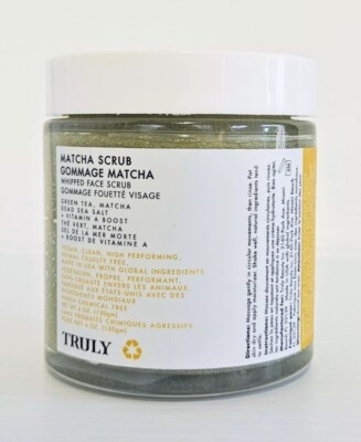 Truly Matcha Whipped Face Scrub + Green Tea, Dead Sea Salt & Vitamin A (4oz) NEW