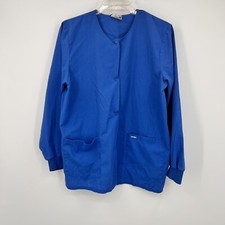 Landau Medical Scrub Jacket Size M-Ceil Blue Snap-Front-Chest 23  x 31  