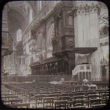 Glass Magic Lantern Slide ST PAULS CATHEDRAL CHOIR LONDON C1890 PHOTO ENGLAND