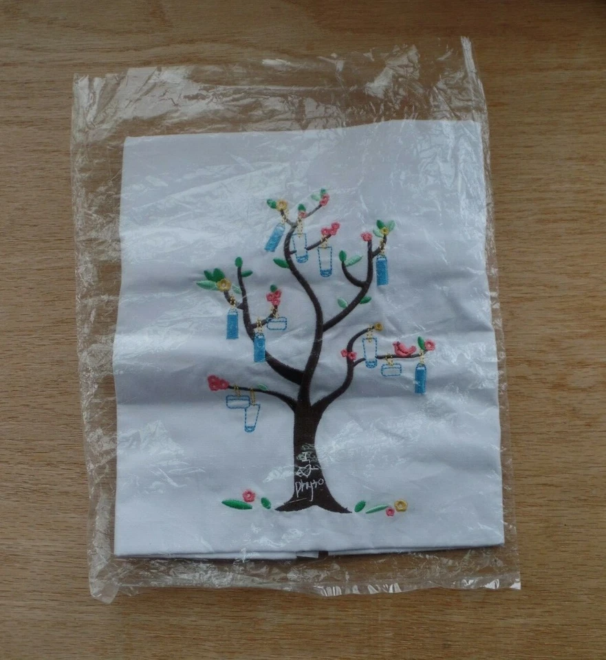 Phyto Bolsa Accesorios Cabello Tela Blanca Bordada Árbol Nuevo Embalaje Original Foto 4 de 4