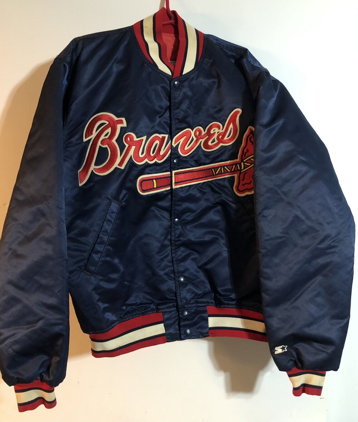 Vintage 90s ATLANTA BRAVES Jacket - Diamond Collection by STARTER - Size L  LARGE