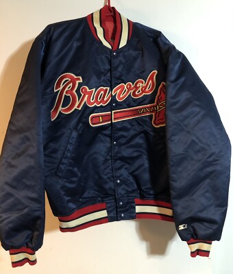 Vintage 90s Atlanta Braves Pullover Parka Jacket by Starter Size M