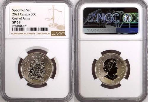 2021 NGC CANADA 50c COAT OF ARMS SP69